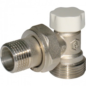 Клапан запорно-балансир. угловой 1/2"х3/4" евроконус STOUT